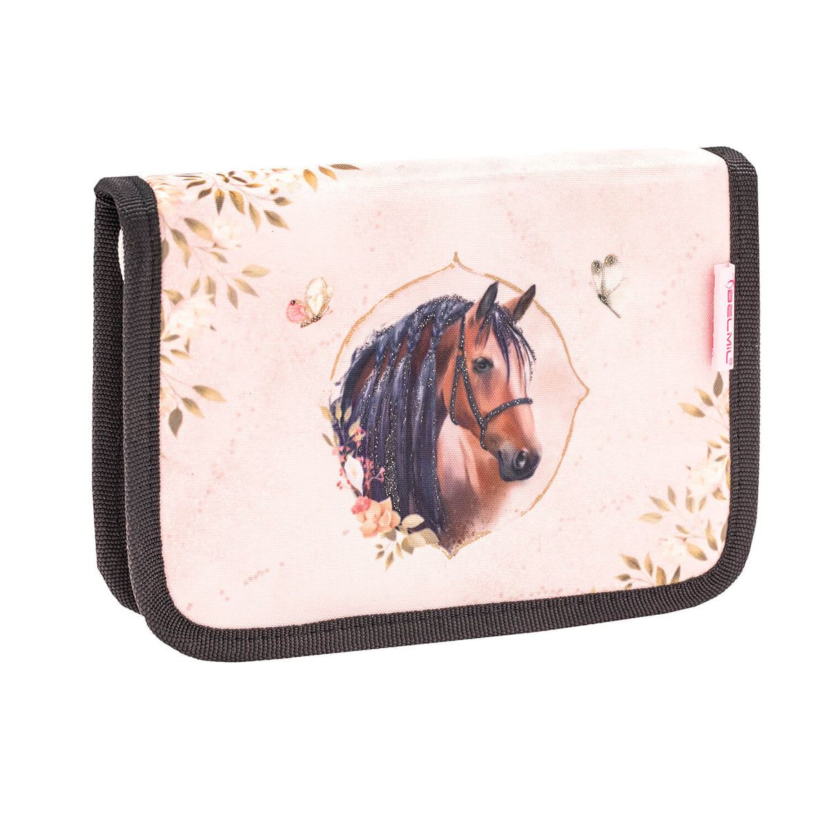 The charming Horse Chestnut design of The Ergonomic School Bag Set for Girls – Belmil Classy Horse Chestnut (5 pcs) with natural tones.
