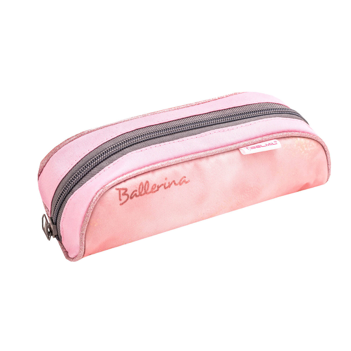 Pencil Pouch: Soft pink zip pouch with embroidered “Ballerina” text – ideal for everyday school essentials.