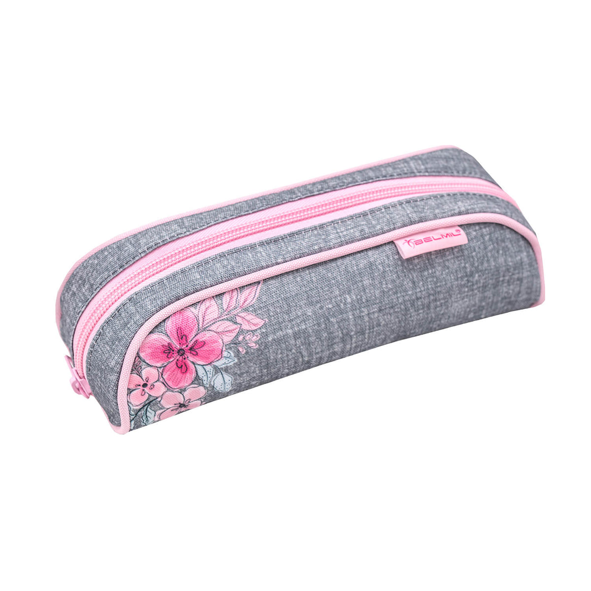 Charming design of the Ergonomic School Bag Set for Girls – Belmil Classy Elegant (4 pcs) focused on floral motifs.