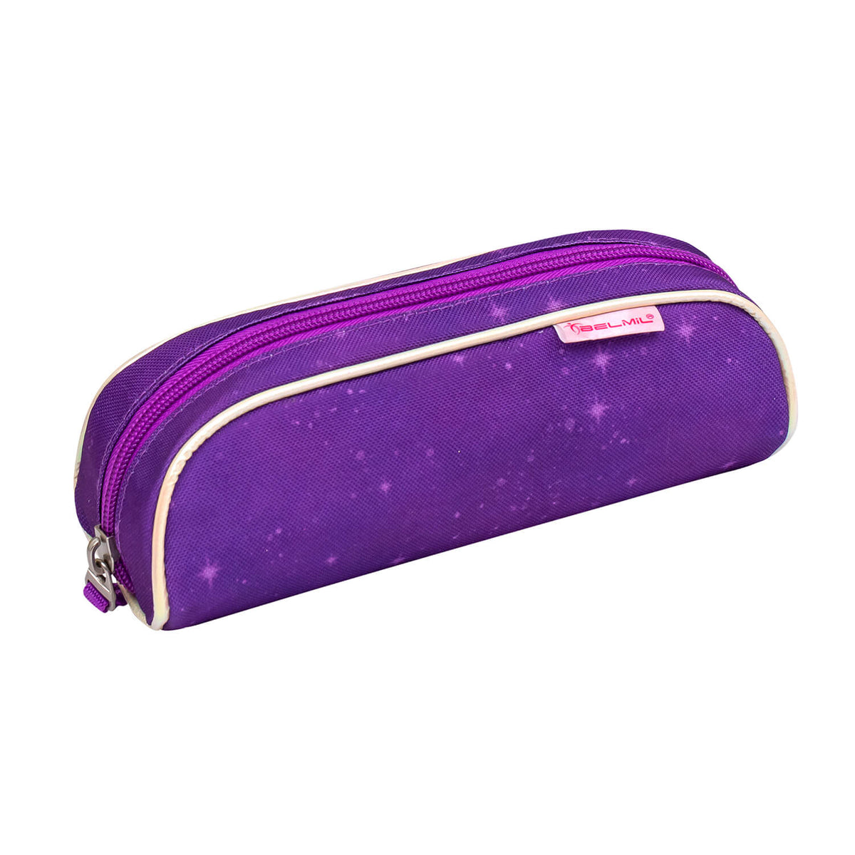 Close-up of the adjustable features of the Belmil Smarty Purple Sky Ergonomic School Bag Set – 5-Piece Set with 9 Interchangeable Patches and Hip Belt, highlighting its support and comfort for schoolgirls in 2025. Now on SALE!