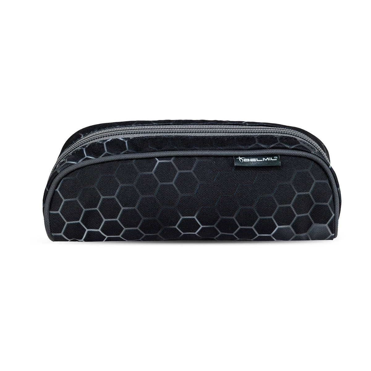 The Belmil Mini-Fit Ergonomic School Bag Set “Race It” displayed on a table with all components including the gym bag and pencil case of the 5-Piece Compact and Comfortable School Starter Set for Boys.