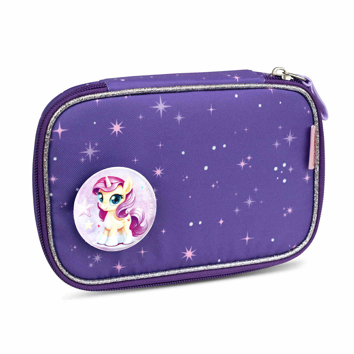 Ergonomic School Bag Set for Girls – Belmil Smarty Starlight schoolbag set 5 pcs featuring adjustable chest strap and removable hip belt.