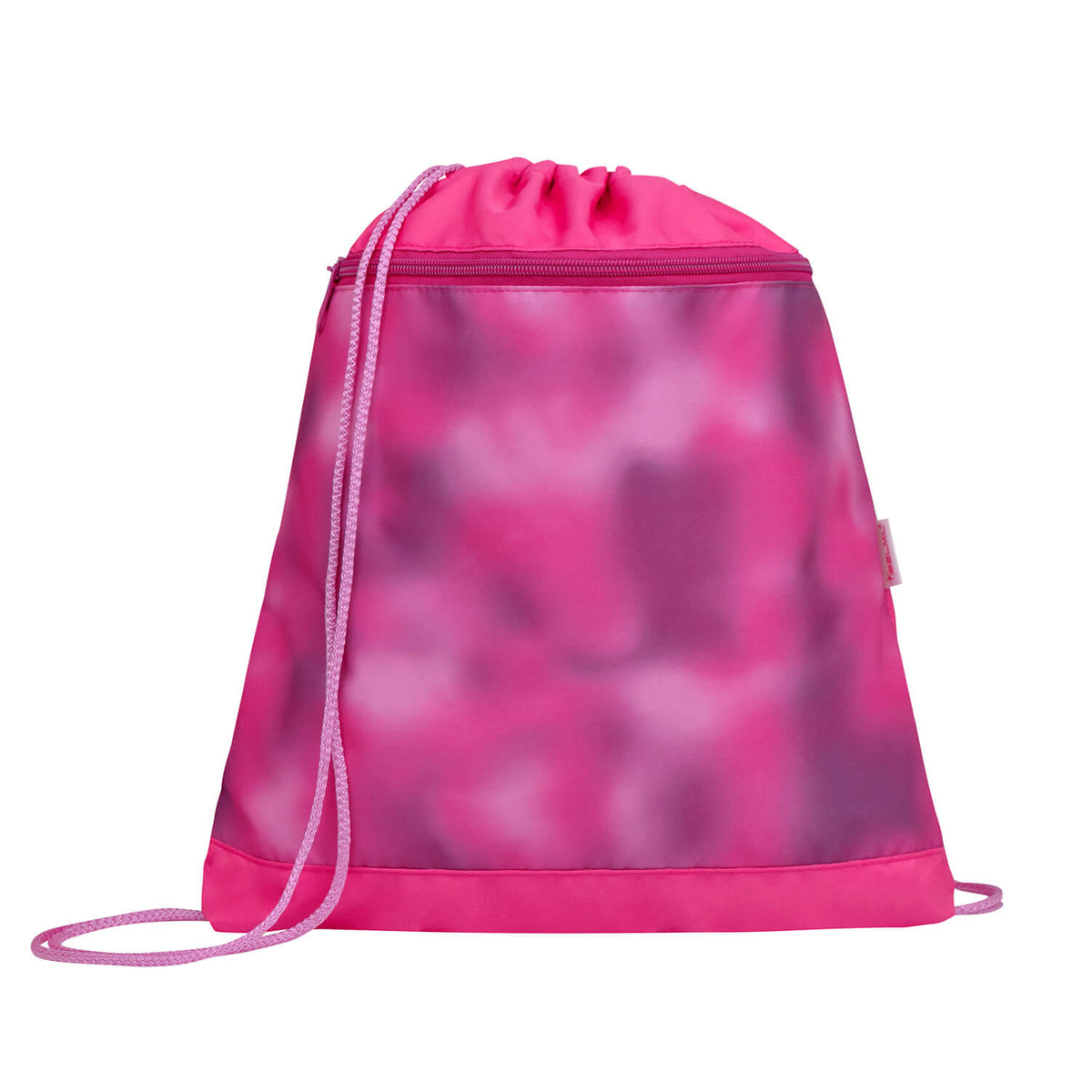 Detailed view of the inside space of the Belmil Motion Shiny Pink Ergonomic School Bag Set – Made from Recycled Materials, 5 pcs, with 9 Interchangeable Patches.