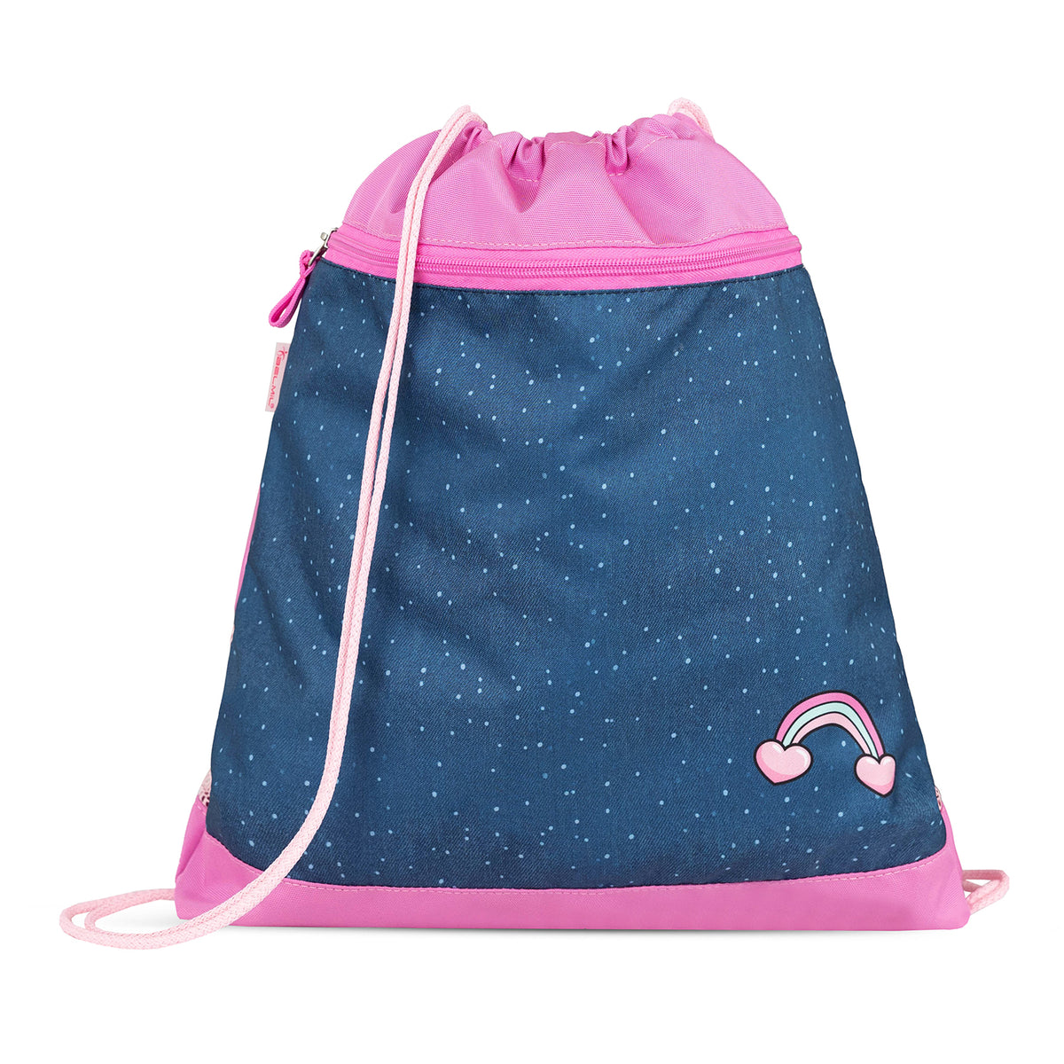 A girl wearing the Unicorn Raincoat from the Belmil Compact Ergonomic School Bag Set “Cute Doe” Design + Unicorn Raincoat – 5-Piece Set for Girls looking cheerful.