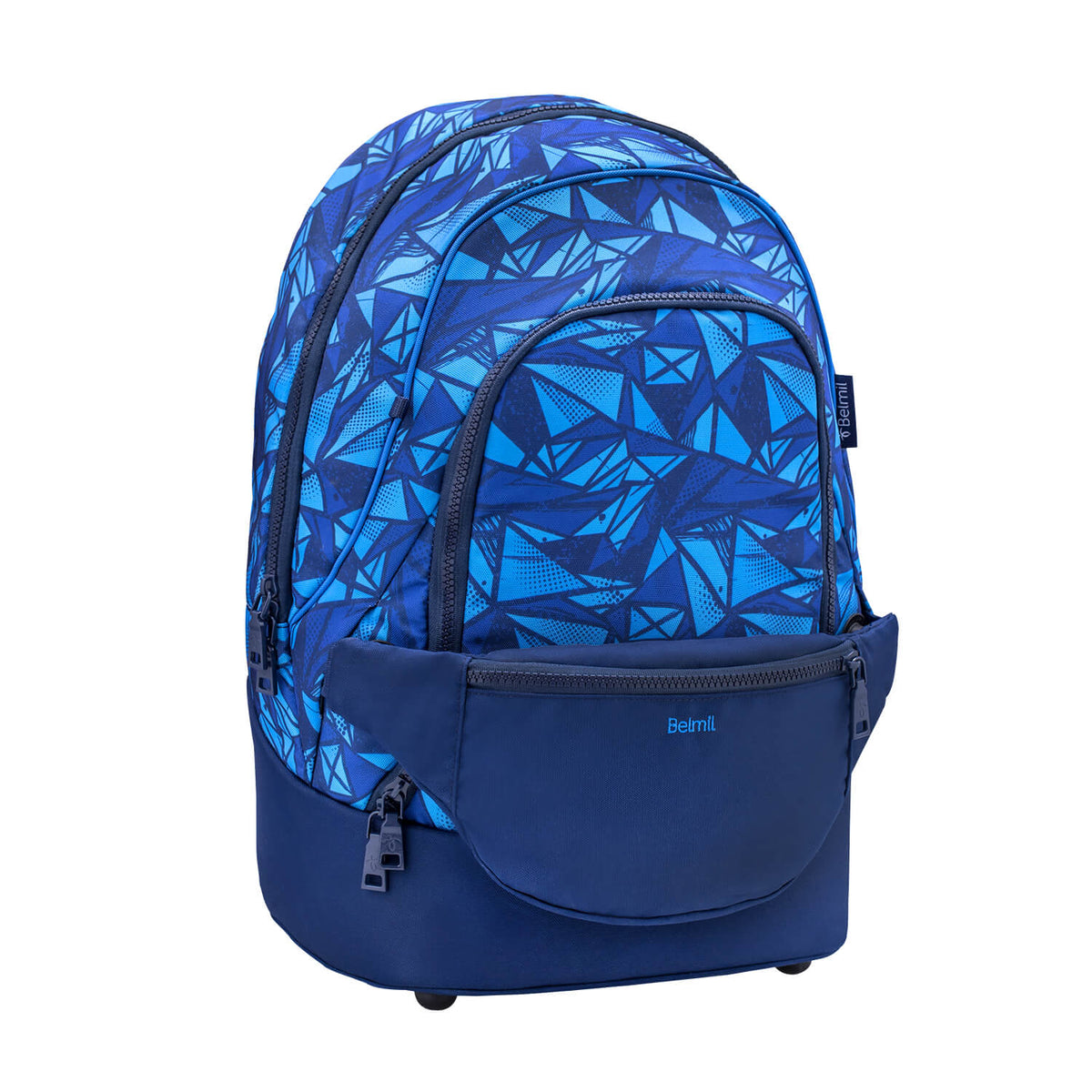 Premium Backpack & Fanny Pack Glacier Blue Schoolbag 2pcs