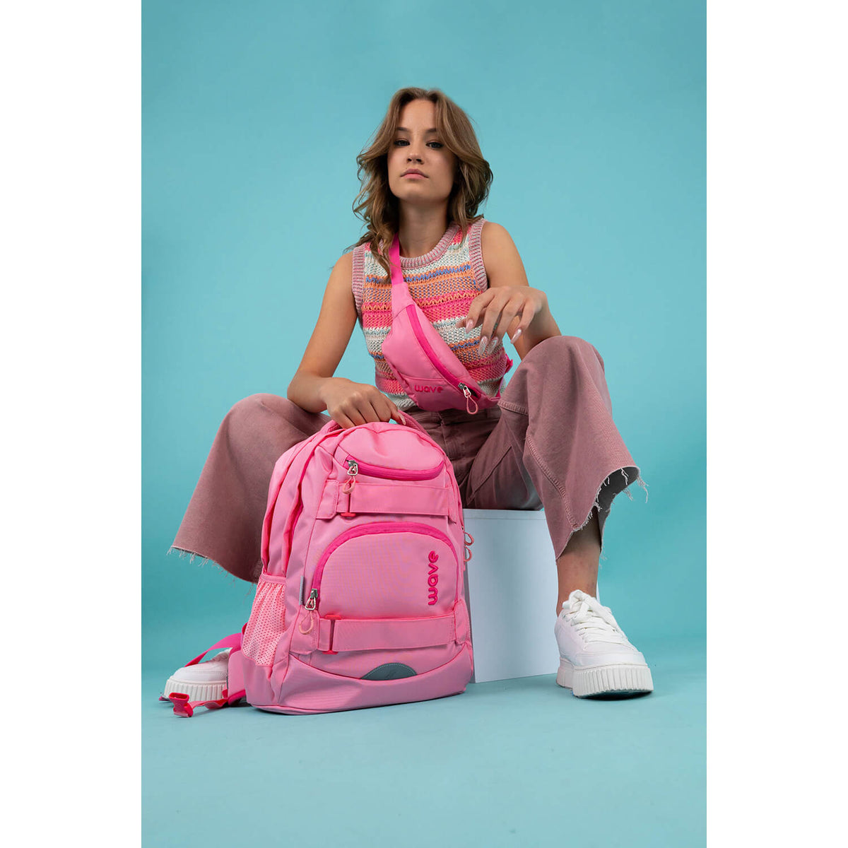 Wave Infinity Move Puder Rose school backpack