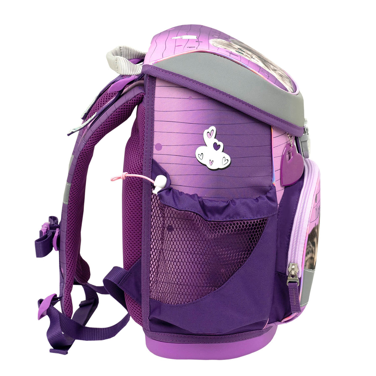 Mini-Fit Little Caty schoolbag set 4 pcs displaying its lightweight design, weighing only 800-860 grams.