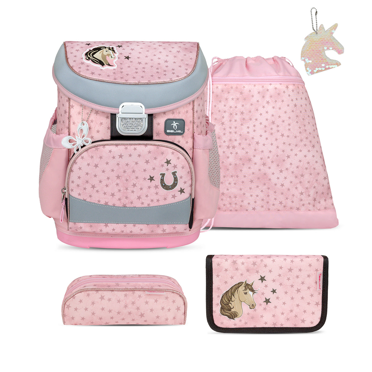Mini-Fit Star Horses schoolbag set with keychain 5 pcs