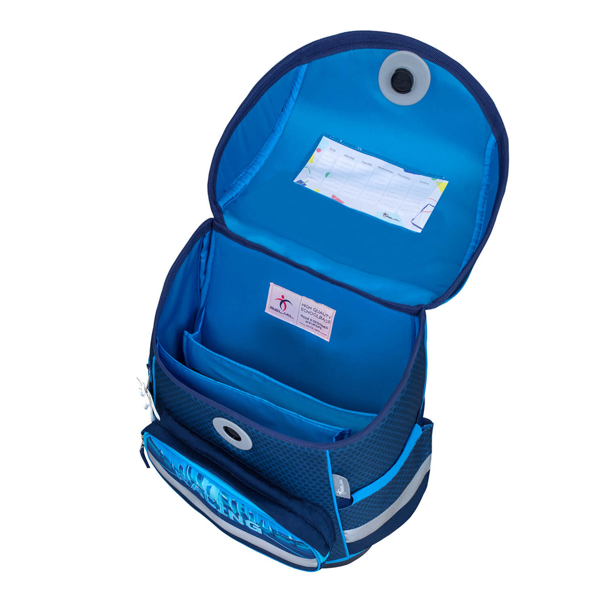Gym bag included in the Ergonomic School Bag Set for Boys – Belmil Compact Racing Blue Neon schoolbag set 4 pcs.