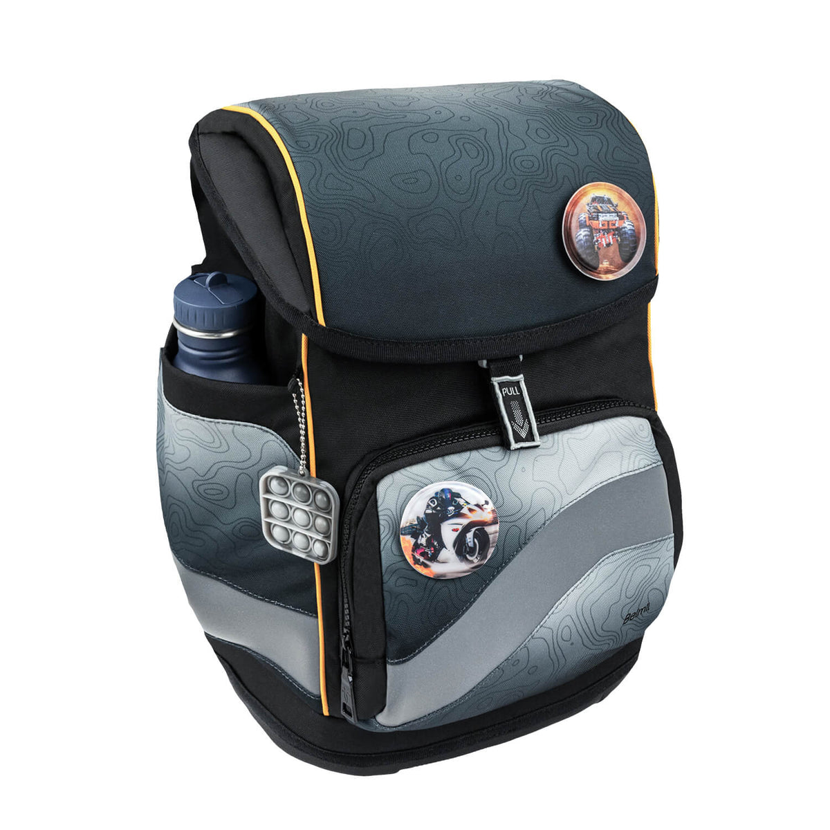 Premium Belmil School Bag Set for Boys – Smarty Plus Black Grey schoolbag set 6 pcs