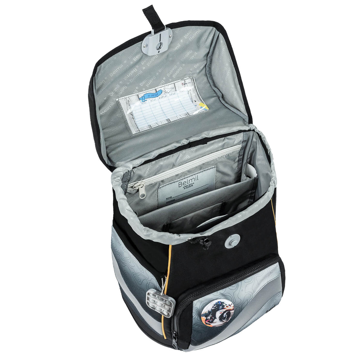 Premium Belmil School Bag Set for Boys – Smarty Plus Black Grey schoolbag set 6 pcs