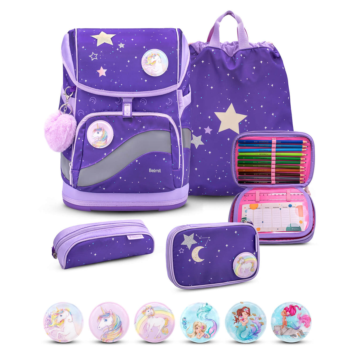 Premium Belmil School Bag Set for Girls – Smarty Plus Dahlia schoolbag set 6 pcs