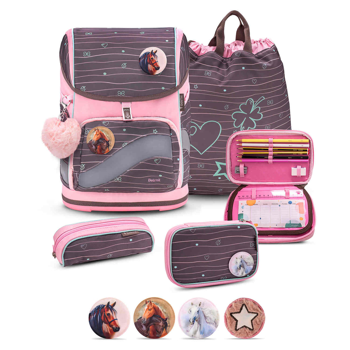 Premium Belmil School Bag Set for Girls – Smarty Plus Mint schoolbag set 6 pcs