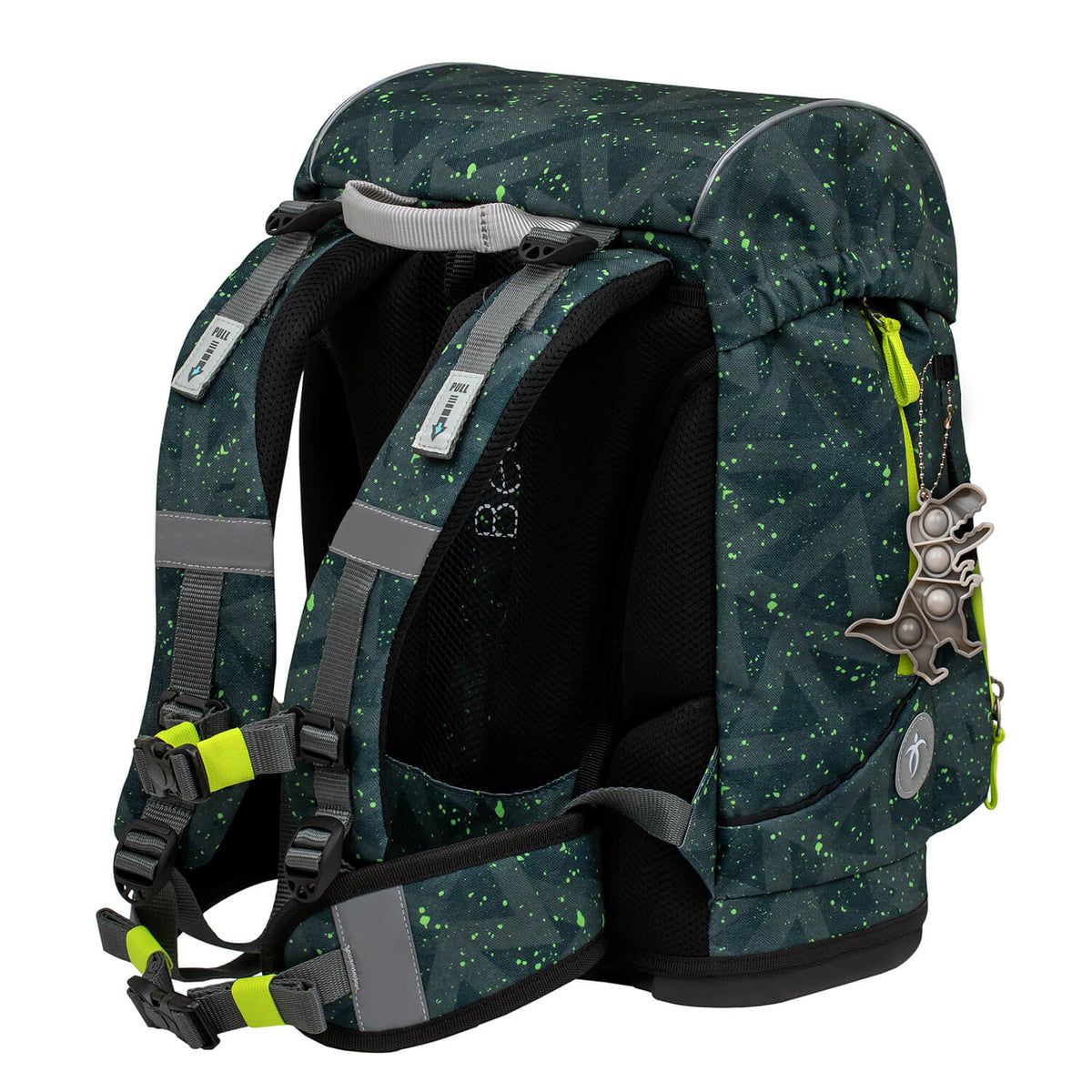 Breathable padded back panel of the Belmil Motion school bag for added comfort during wear.