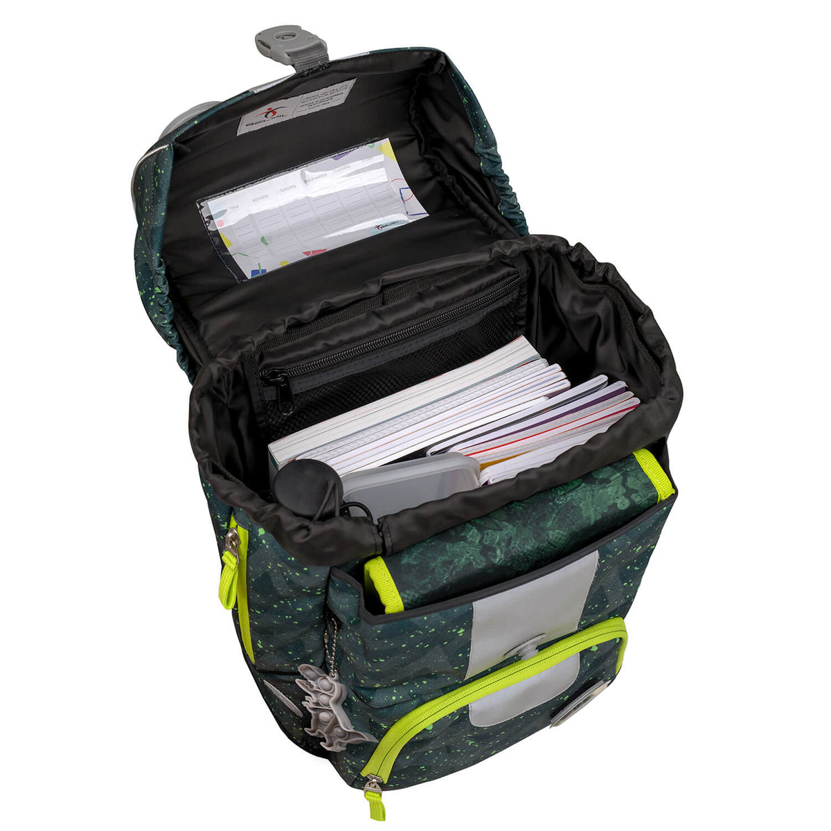 Overall view of the Belmil Motion school bag set, showcasing its ergonomic design and vibrant colors.