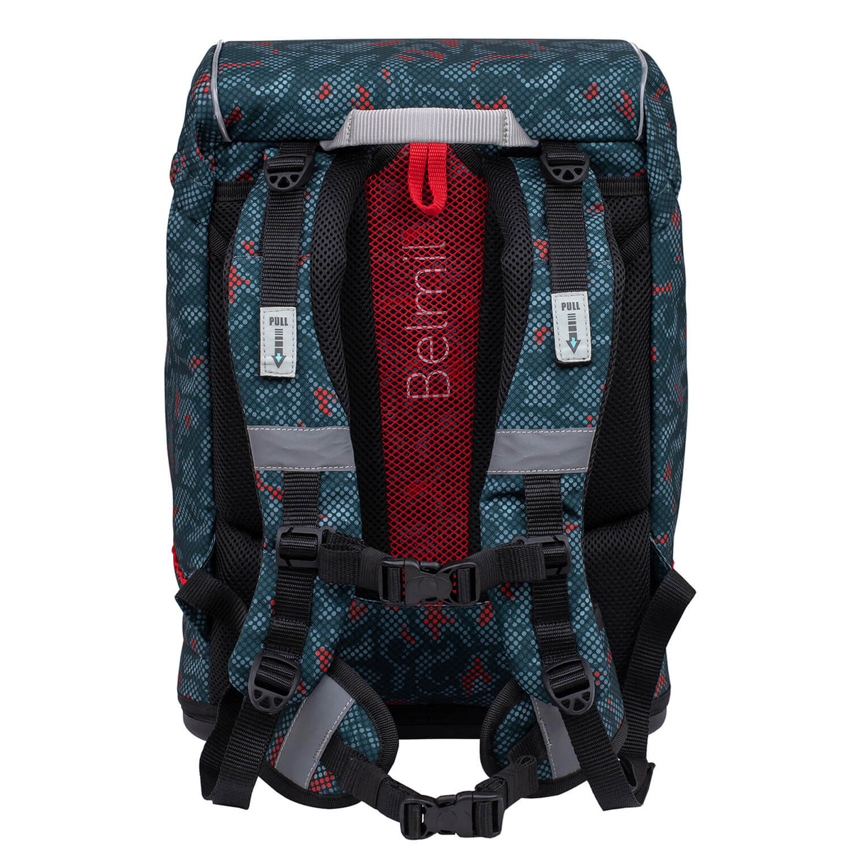 The soft handle and magnetic buckle of the Belmil School Bag, designed for easy opening and convenience.