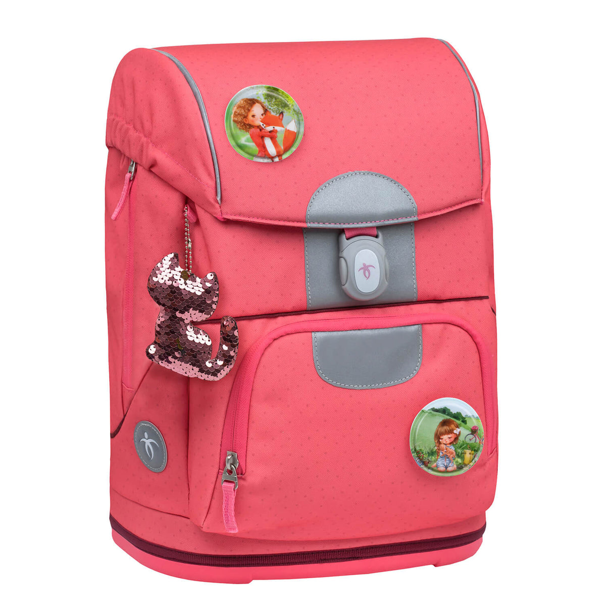 Kids using the Belmil Motion Sweet Candy Ergonomic School Bag Set – Made from Recycled Materials, 5 pcs, with 9 Interchangeable Patches during school activities, emphasizing functionality and fun.