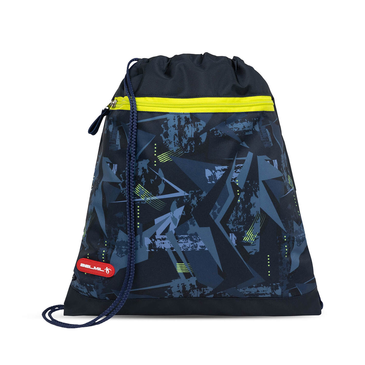 The complete 6-piece set of the Belmil Classy Plus Ergonomic School Bag Set for Boys “T-Rex Lime” Design + Dinosaur Raincoat highlighting its educational accessories.