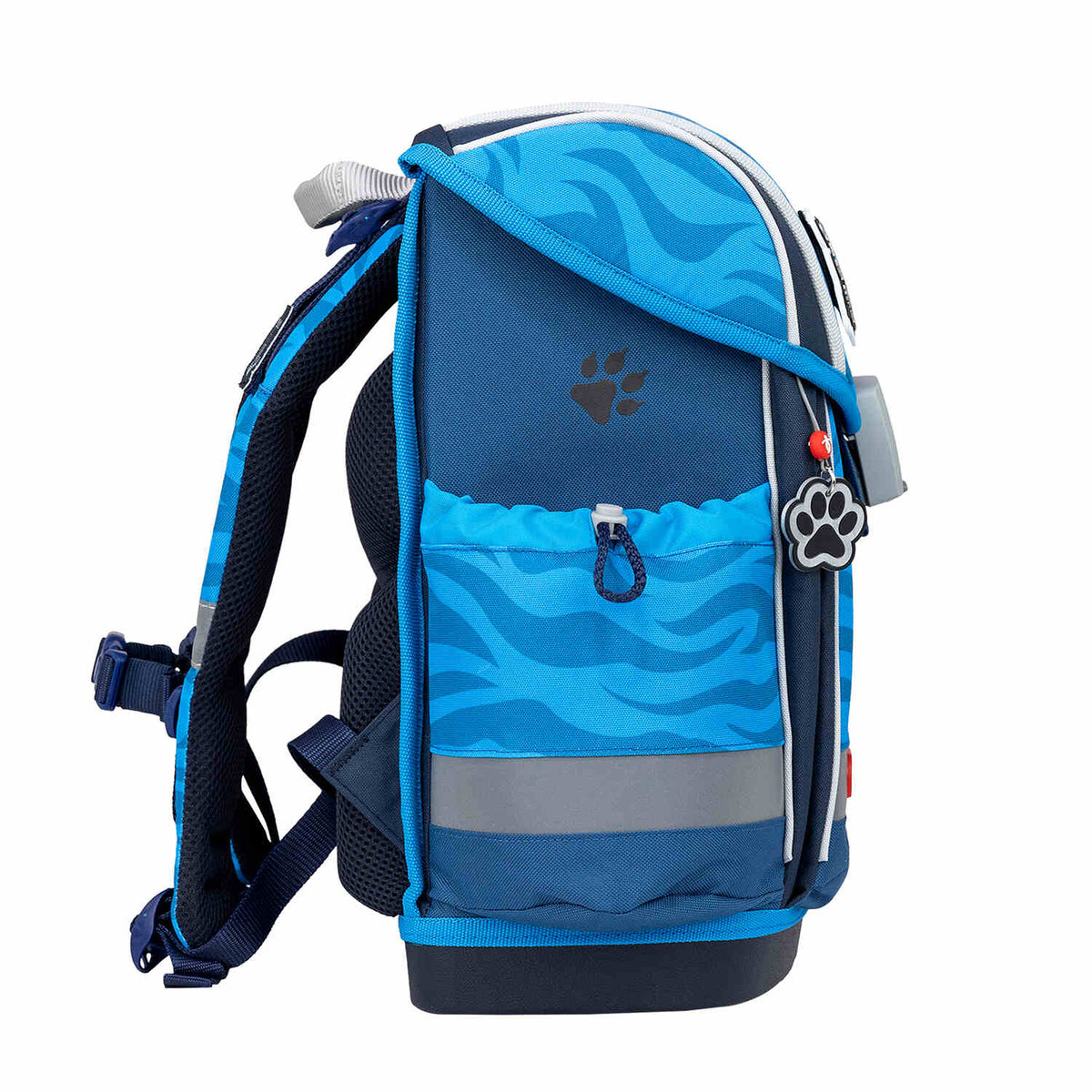 Belmil Classy Plus Animal Kingdom School Bag Set for Boys + Stone Age Patch Set (5 pcs) featuring interchangeable velcro patches.