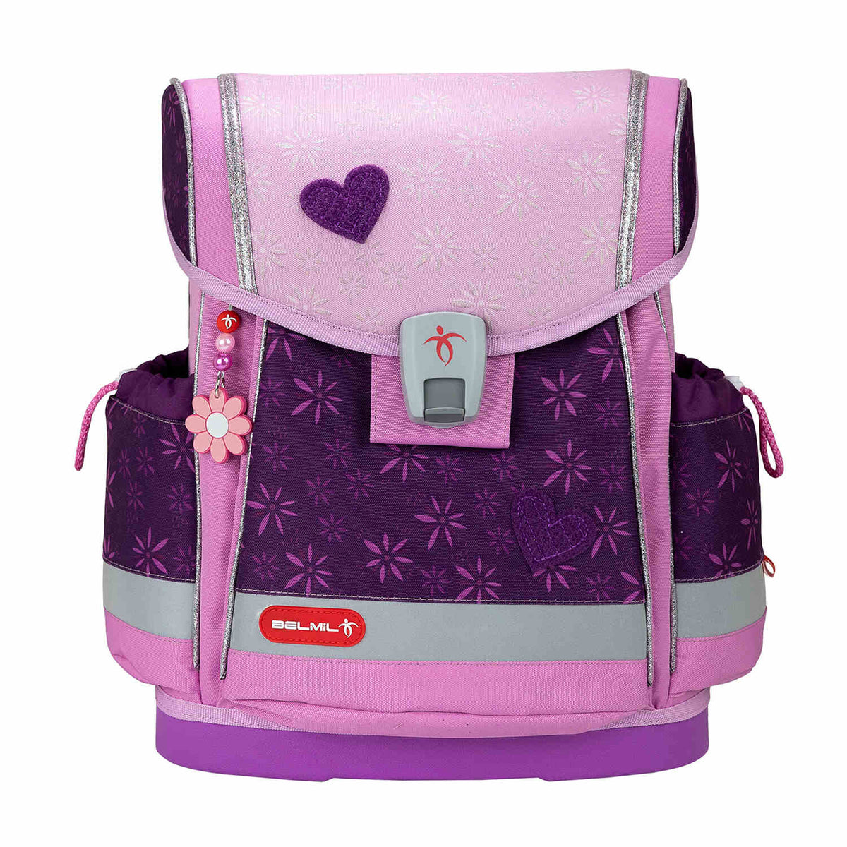 Children using the Ergonomic School Bag Set for Girls – Belmil Classy Plus Purple Spring School Bag Set 5 pcs during outdoor play.