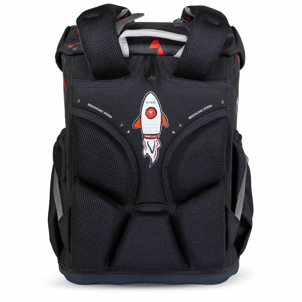 Interior view of the Maxi Ninja Game schoolbag demonstrating the spacious design ideal for school supplies in the Ergonomic School Bag Set for Boys – Belmil Maxi Ninja Game schoolbag set 5 pcs.