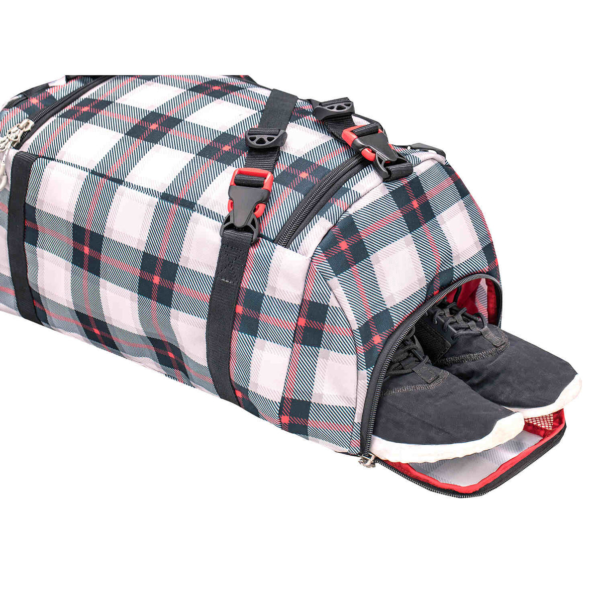 Wave Grey Red Pattern Sporttasche