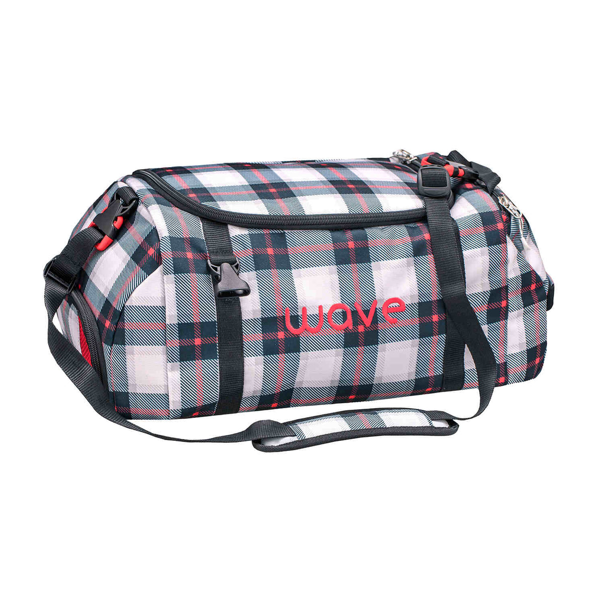 Wave Grey Red Pattern Sporttasche