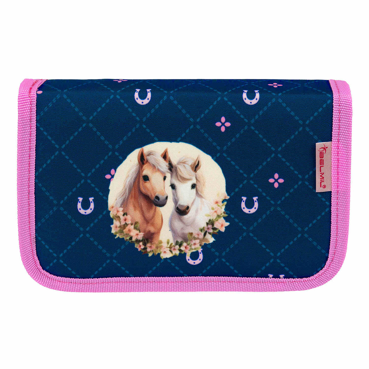 Pencil Case (empty): Box-style pencil case with embroidered patch – perfect for storing school supplies neatly.