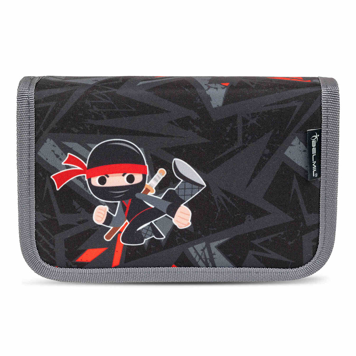 Belmil Compact Ninja School Bag Set – 5-Piece Ergonomic Backpack with AGR Certificate, Fidlock Buckle & 4 Decorative Patches with four removable decorative patches for customization.