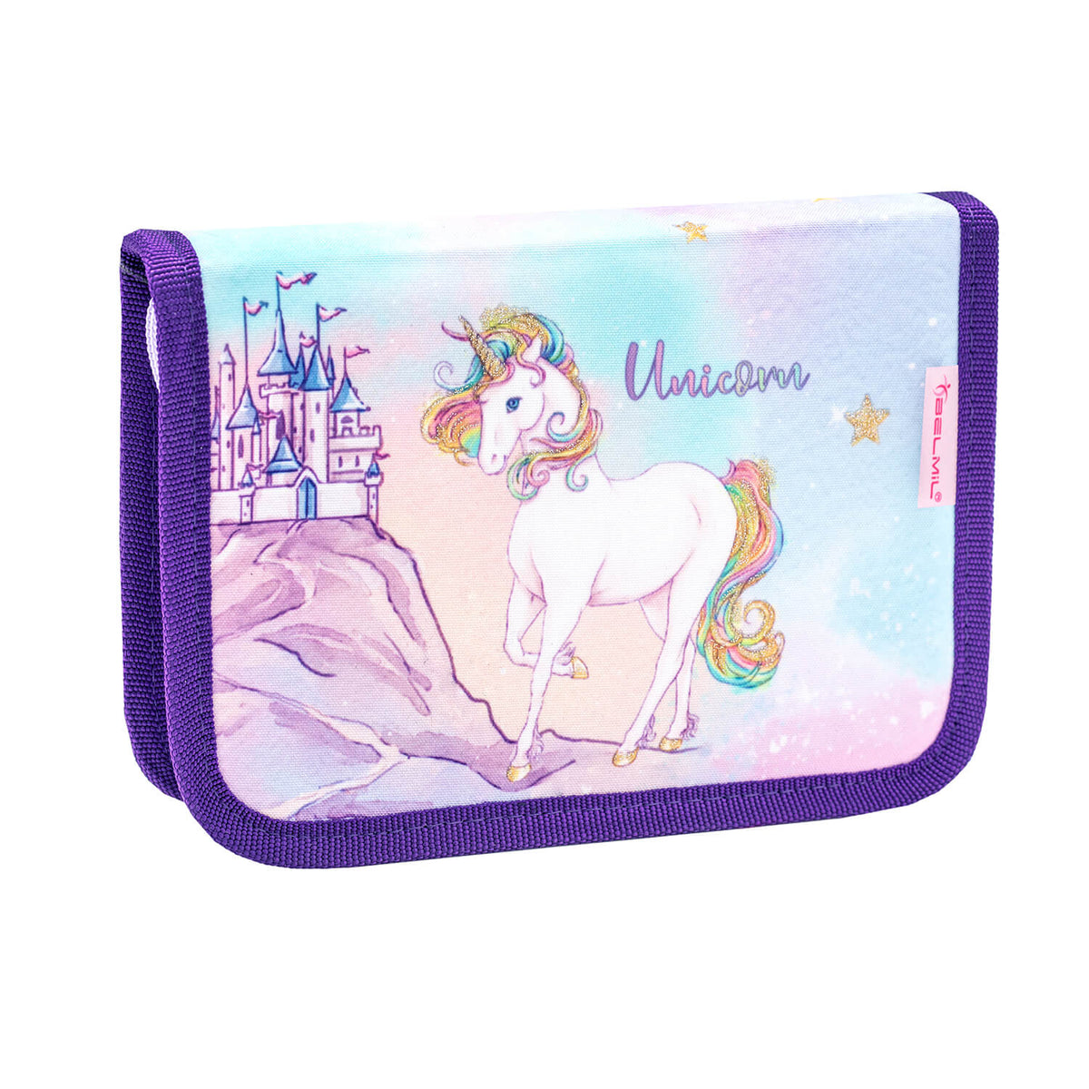Gym bag included in the Ergonomic School Bag Set for Girls – Belmil Compact Rainbow Unicorn Magic schoolbag set 4 pcs, perfect for school activities.