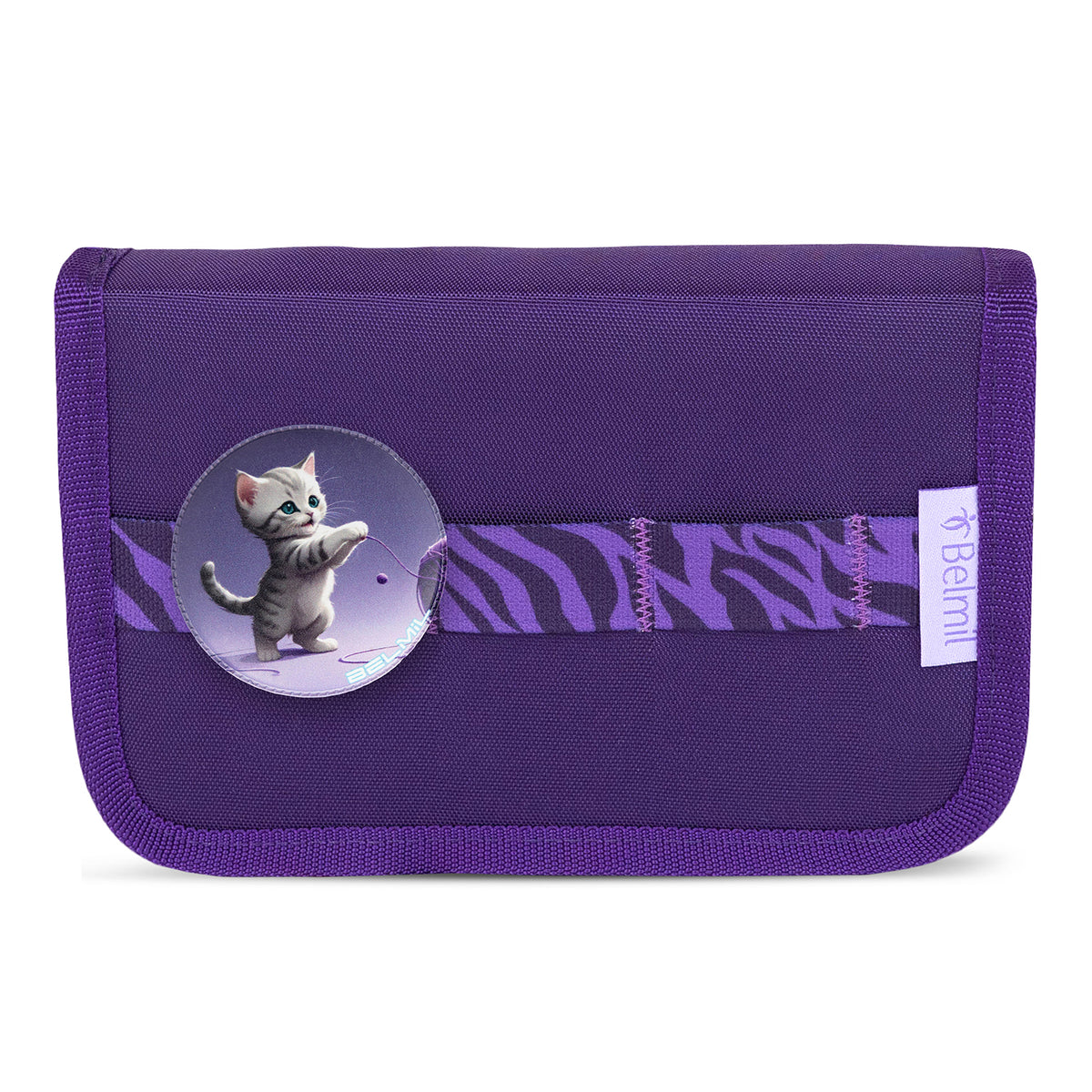 The complete Premium Belmil School Bag Set for Girls – Maxi Plus "Twilight Charm" schoolbag set + Unicorn Raincoat - 7-piece Set including the bag, pencil case, gym bag, and raincoat.