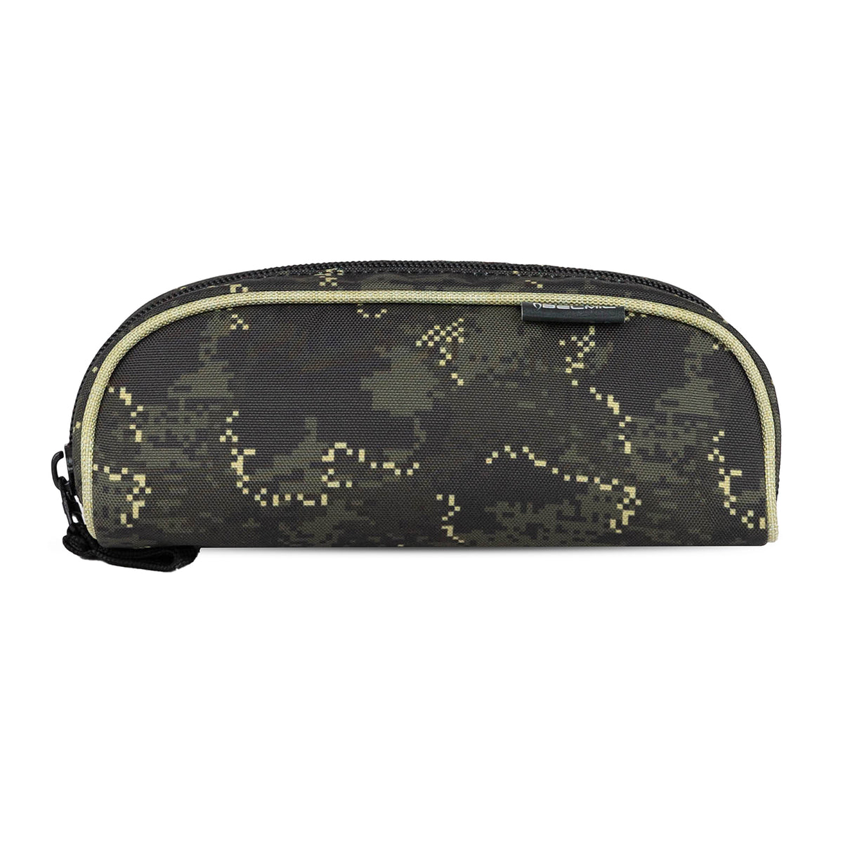 The trendy design of the Ergonomic School Bag Set for Boys – Belmil Maxi Night Hunter School Bag Set 5 pcs featuring its bold digital camouflage.