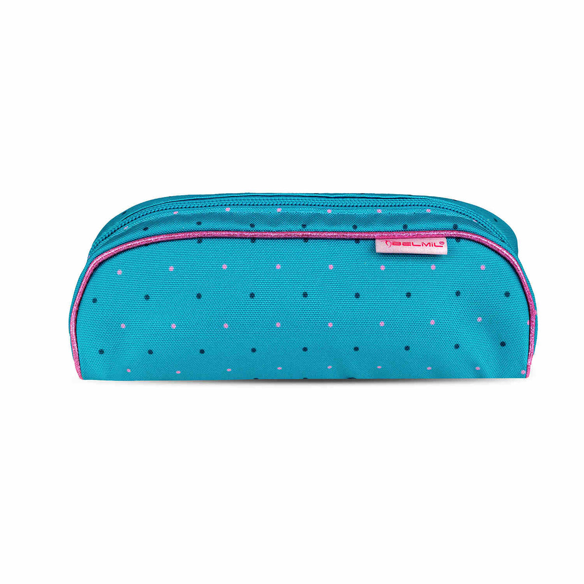 Belmil Smarty Hearts and Dots Ergonomic School Bag Set – 5-Piece Set with 9 Interchangeable Patches and Hip Belt featuring kids customizing their bag with fun patches.
