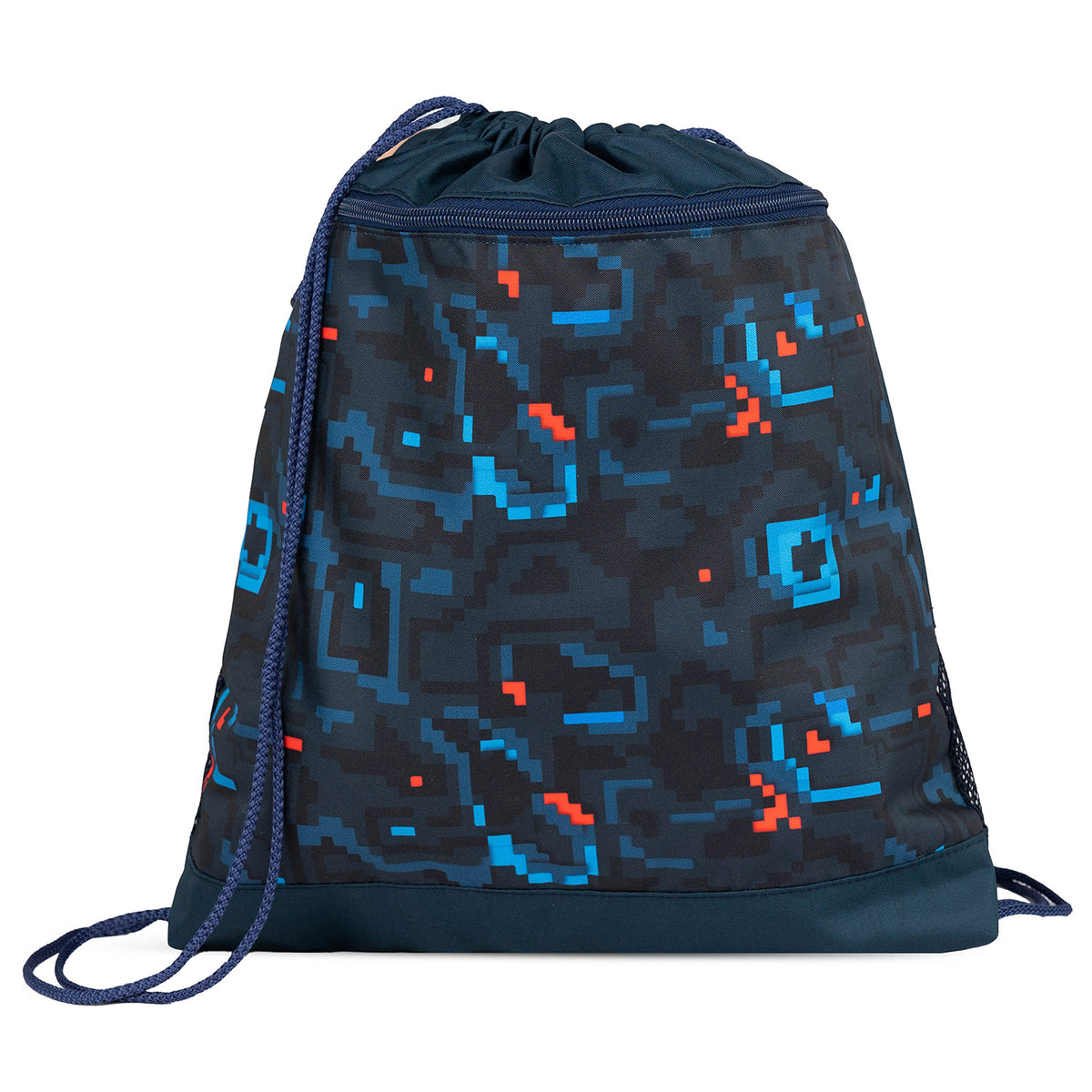 Ergonomic School Bag Set for Boys– Belmil Classy PixelTrak (4 pcs) with kids using the bags, demonstrating the playful design in action.