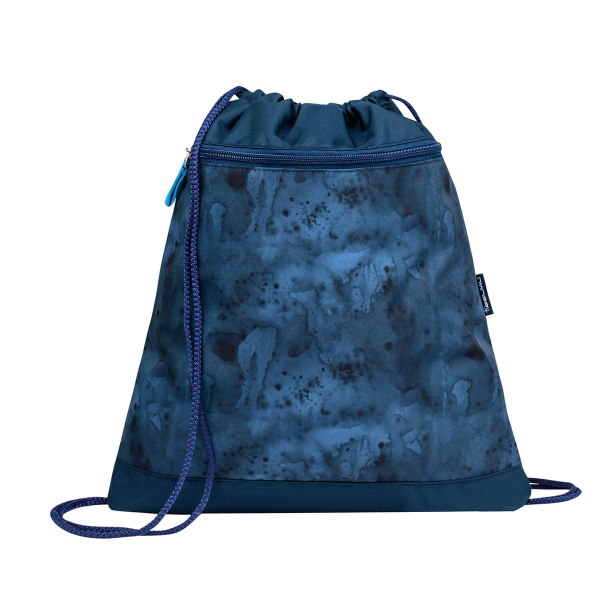 Belmil Blue Splash School Bag on a playground background, perfect for active kids.