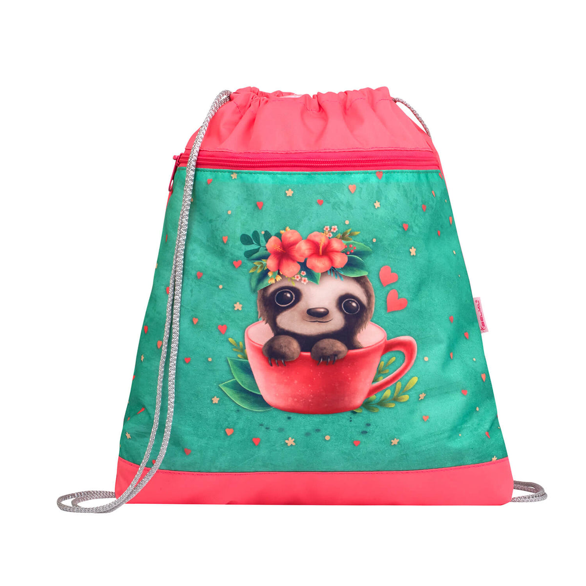 Empty box pencil case included in the Belmil Compact Ergonomic School Bag Set “Cute Sloth” Design + Unicorn Raincoat – 5-Piece Set for Girls.