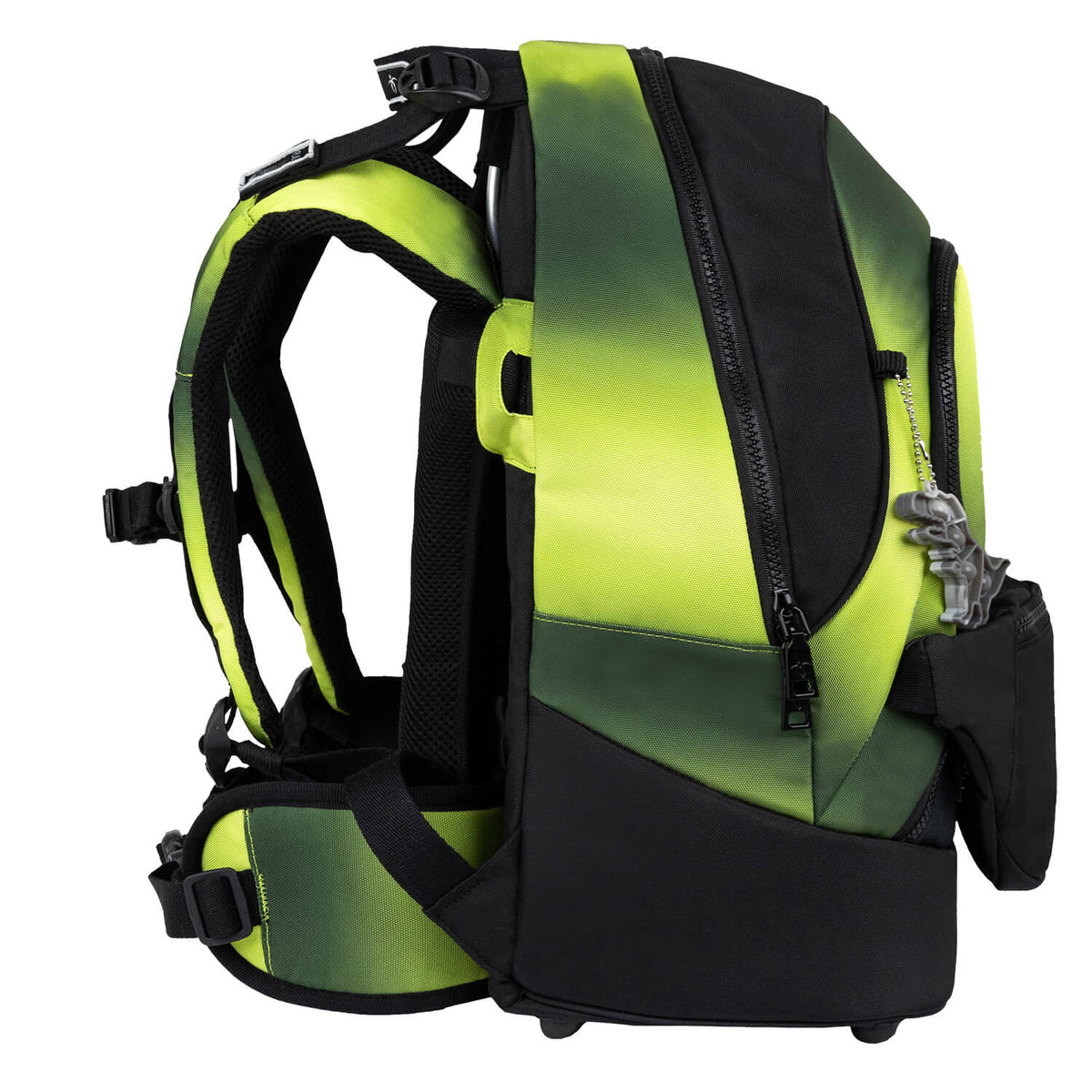 Premium Backpack & Fanny Pack Black Green Schoolbag 2pcs.