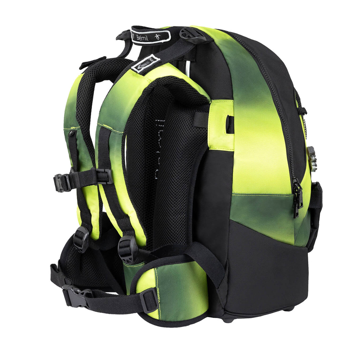 Premium Backpack & Fanny Pack Black Green Schoolbag 2pcs.