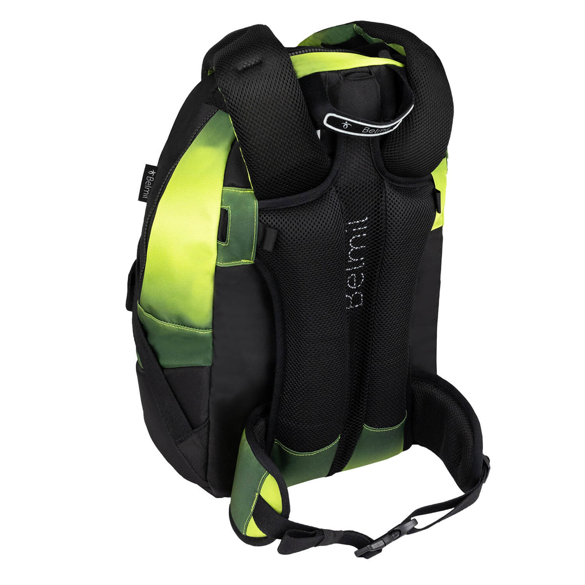Premium Backpack & Fanny Pack Black Green Schoolbag 2pcs.