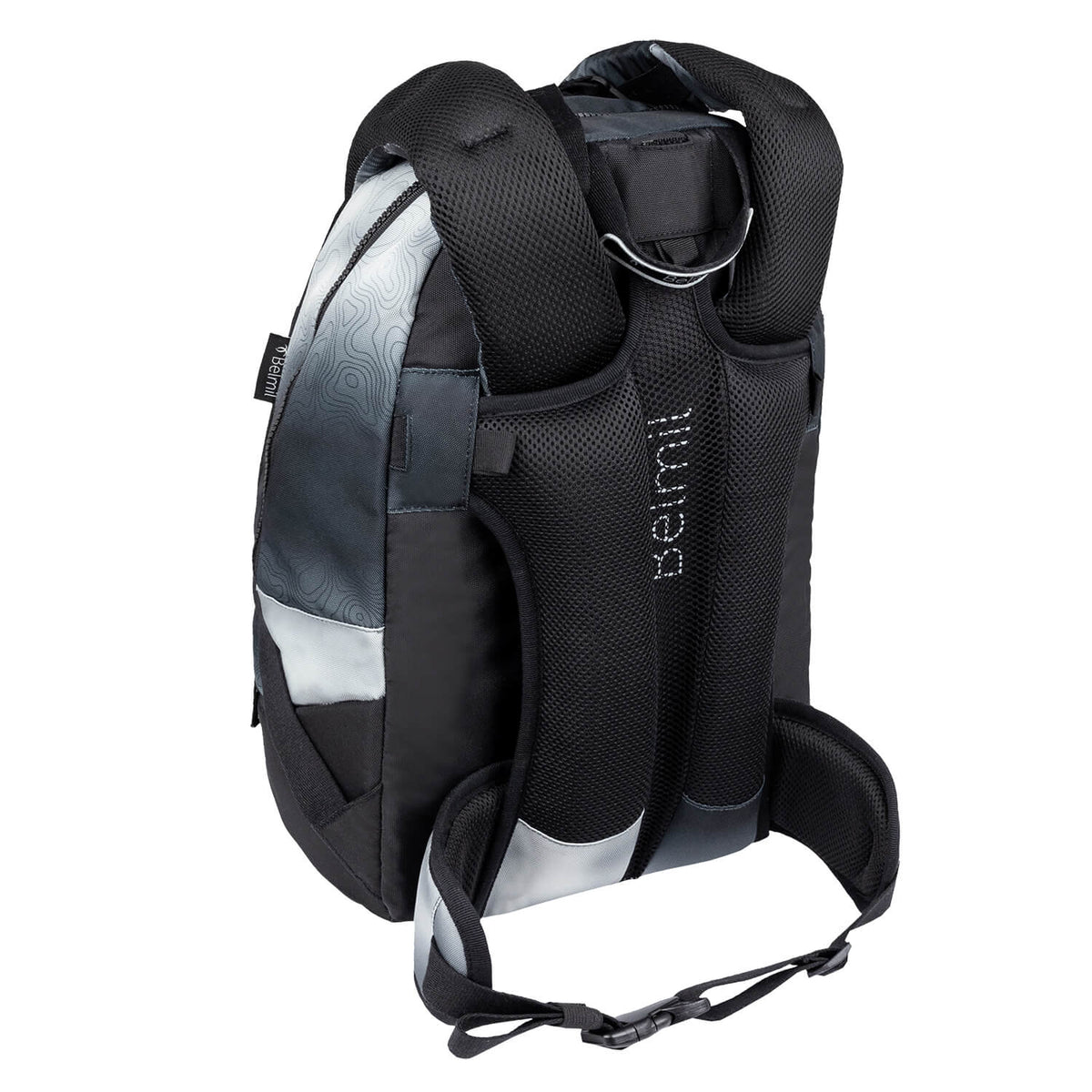 Premium Backpack & Fanny Pack Black Grey Schoolbag 2pcs.