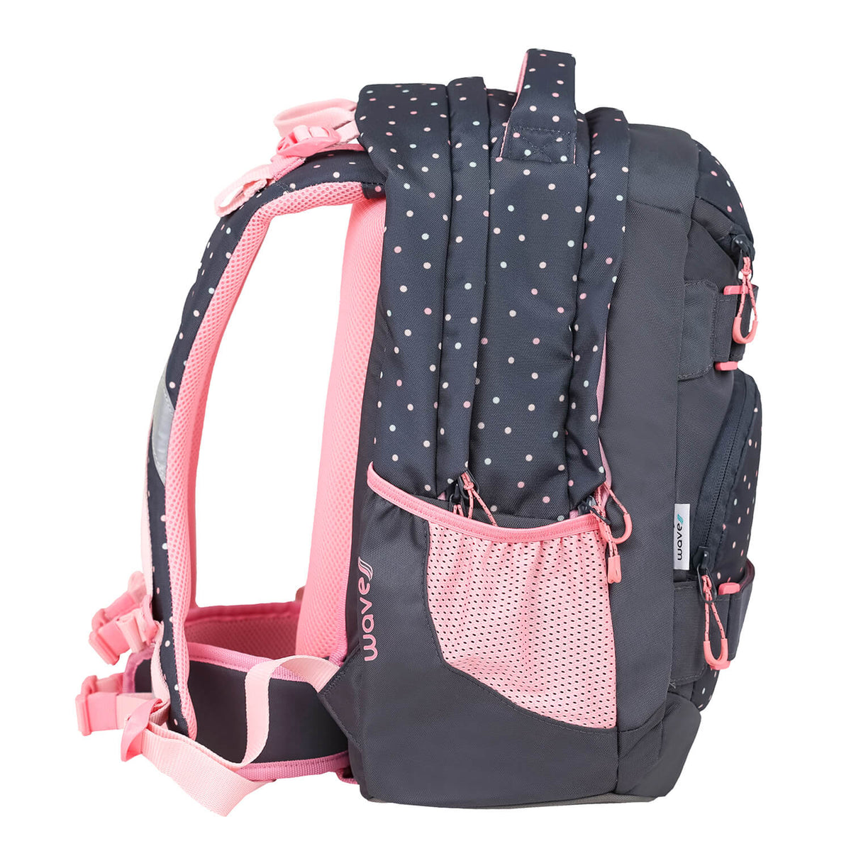 Wave Infinity Move Dots Pinky Schulrucksack
