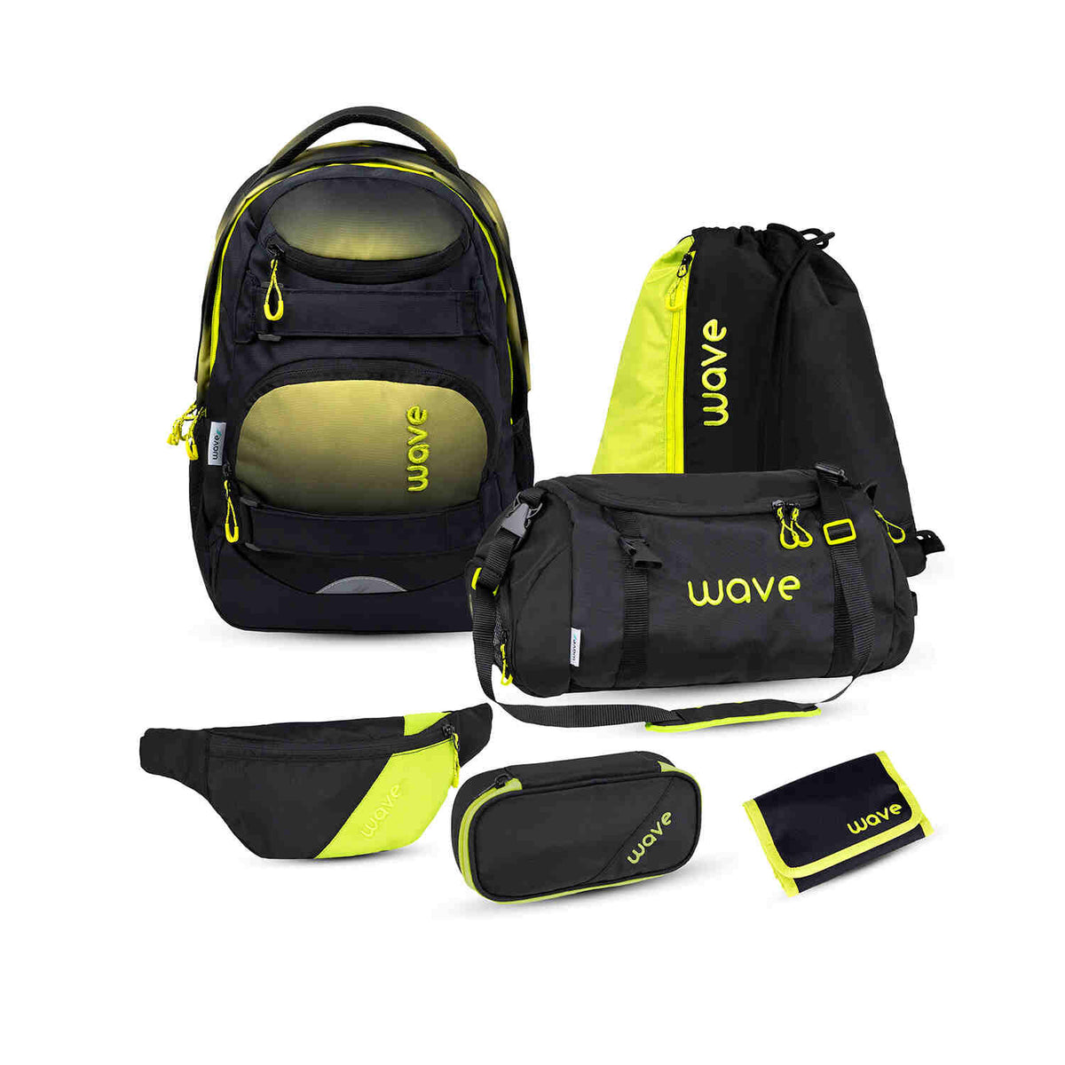 Wave Infinity Move Gradient Bold backpack Set 5 Pcs