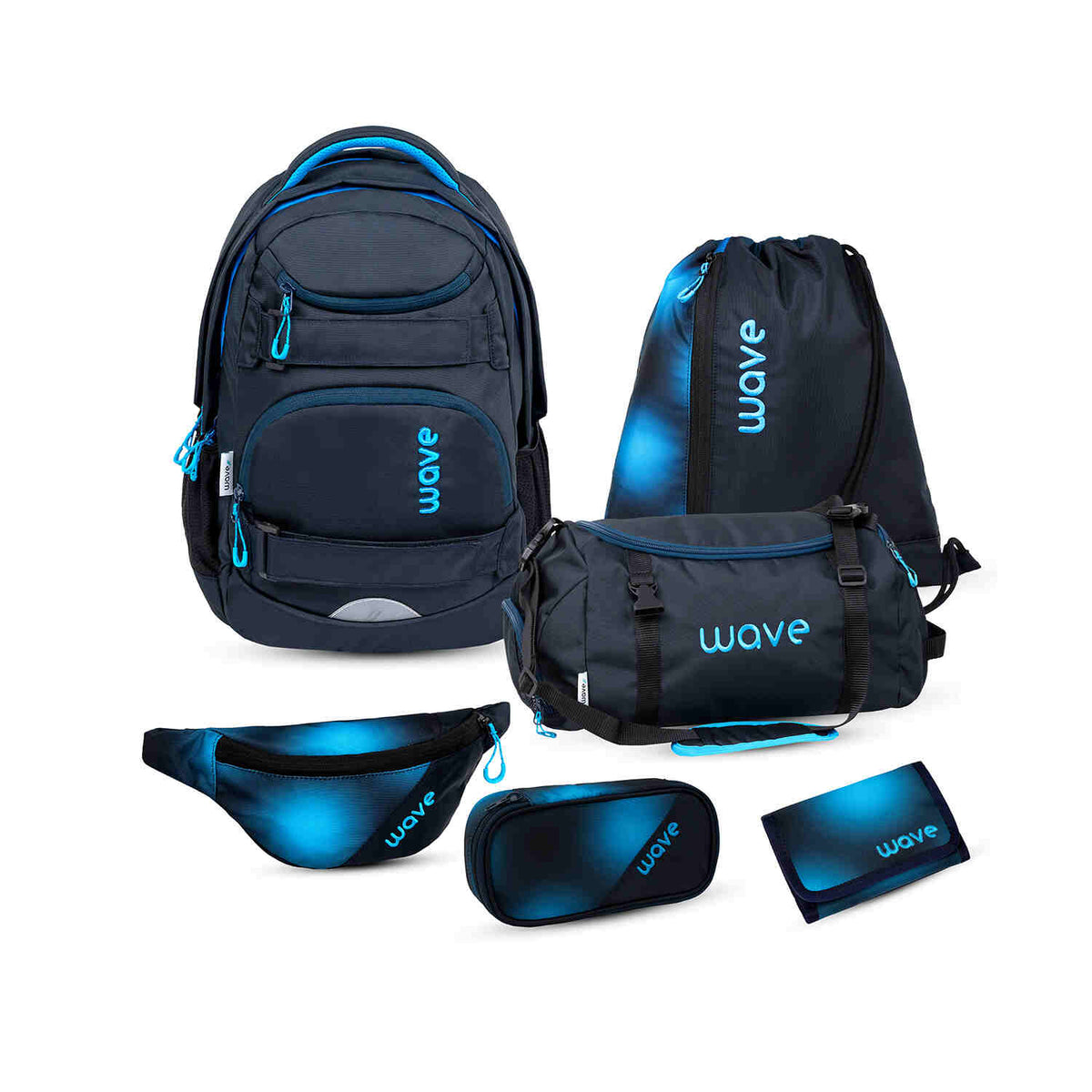 Wave Infinity Move Hazy Blue backpack Set 5 Pcs
