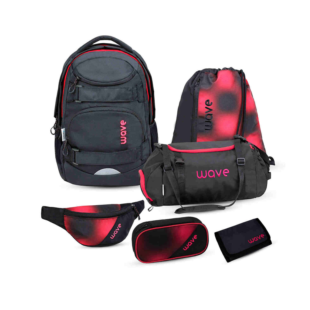 Wave Infinity Move Meteor Black backpack Set 5 Pcs