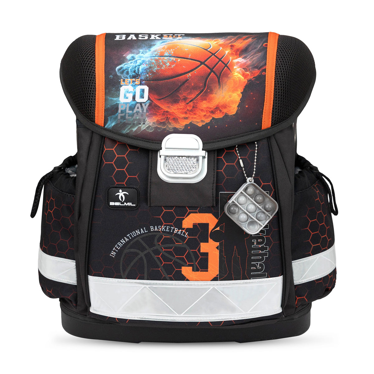 Ergonomic School Bag Set for Boys– Belmil Classy Basket Inferno (4 pcs)