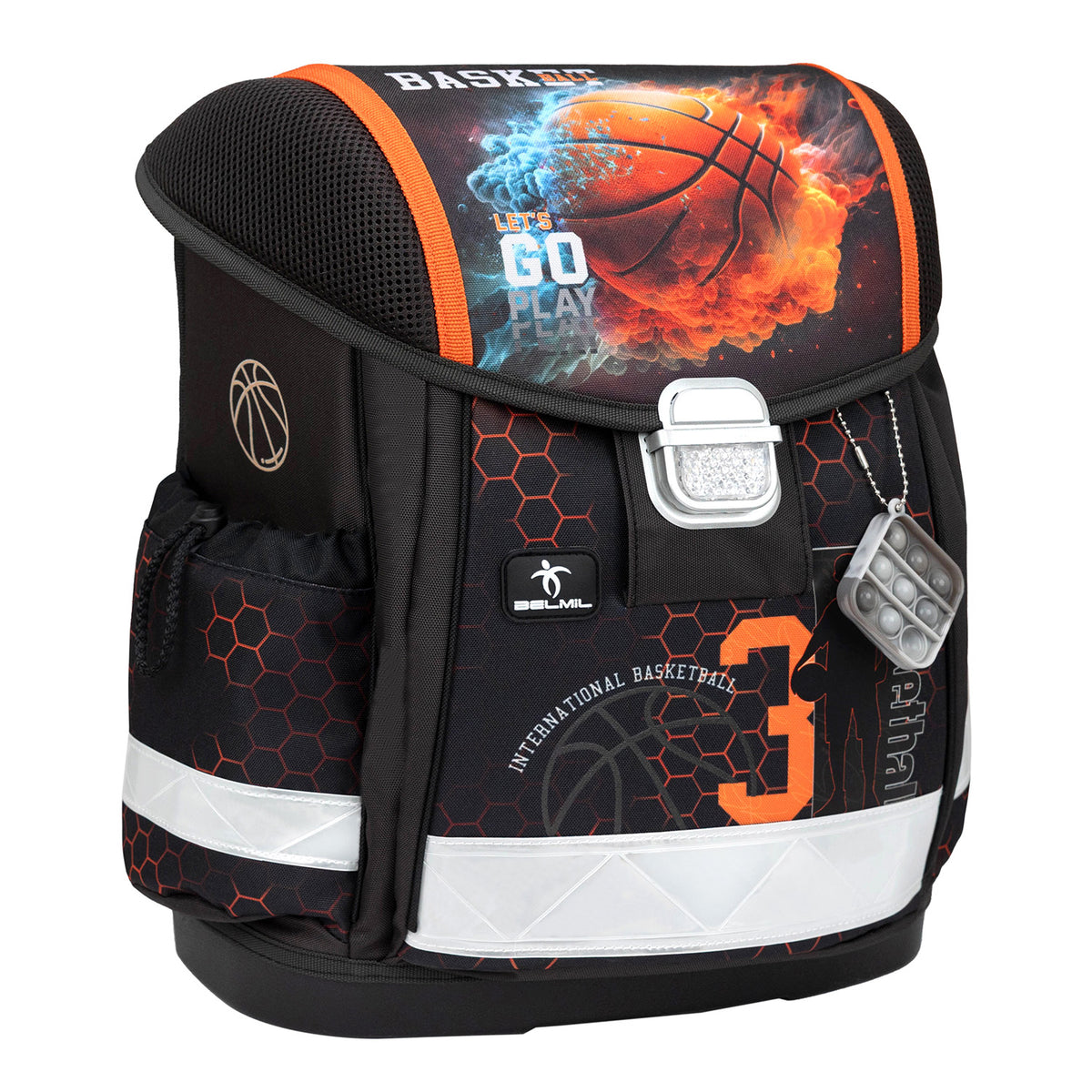 Ergonomic School Bag Set for Boys– Belmil Classy Basket Inferno (4 pcs)