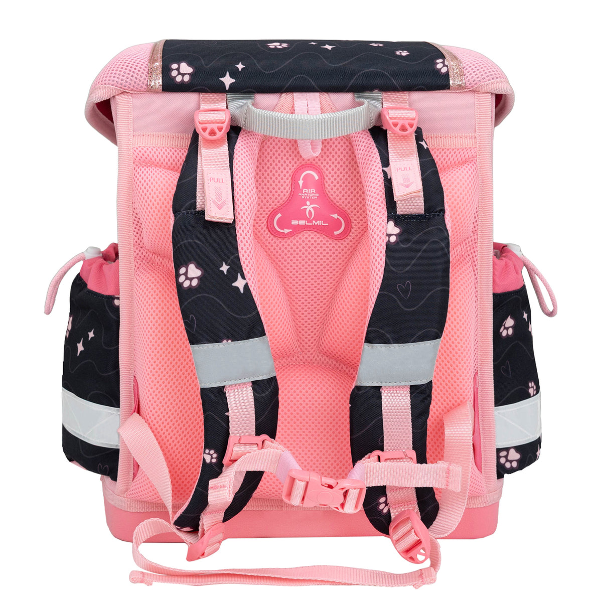 Ergonomic School Bag Set for Girls – Belmil Classy Cute Kitten Pinky with raincover (5 pcs)