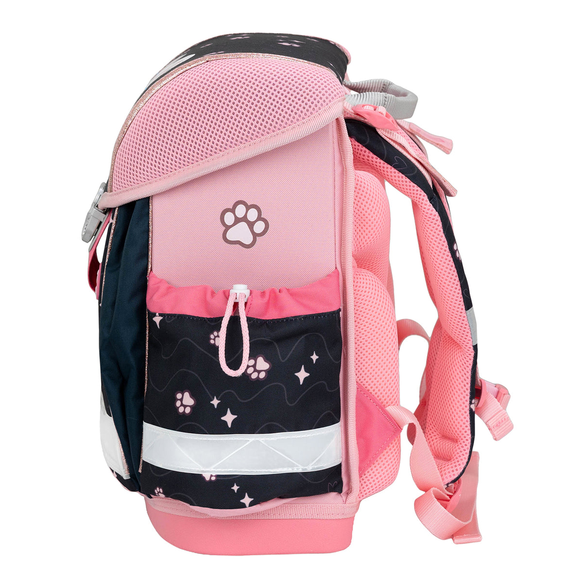 Ergonomic School Bag Set for Girls – Belmil Classy Cute Kitten Pinky with raincover (5 pcs)