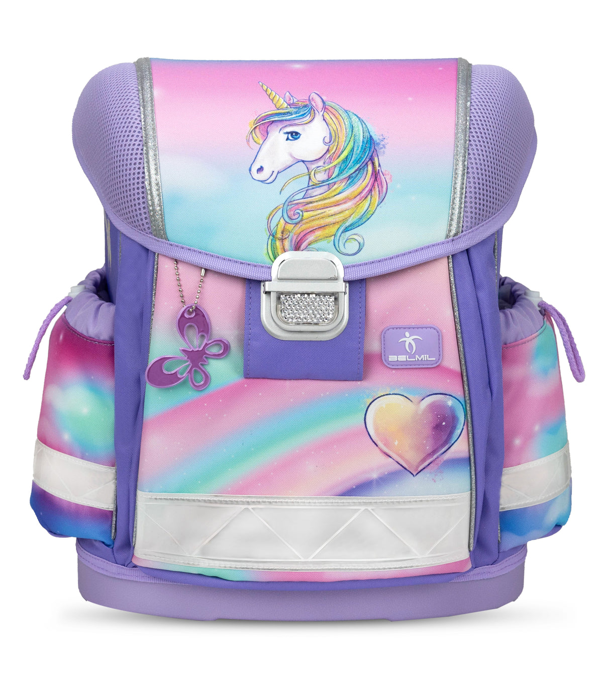 Ergonomic School Bag Set for Girls – Belmil Classy Heart of the Rainbow (4 pcs)