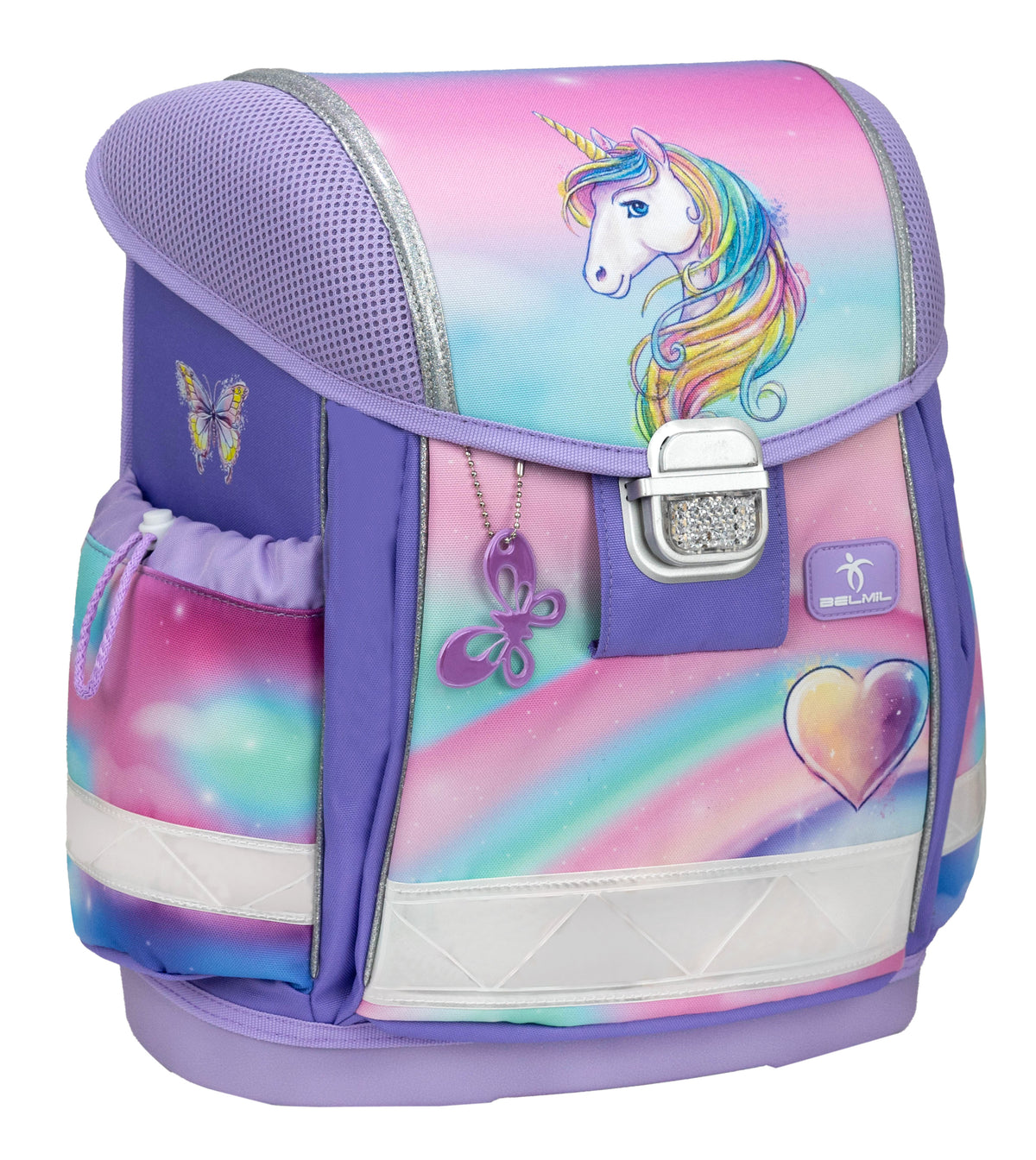 Ergonomic School Bag Set for Girls – Belmil Classy Heart of the Rainbow (4 pcs)